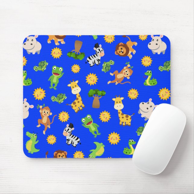 African Animals Mouse Mat (With Mouse)
