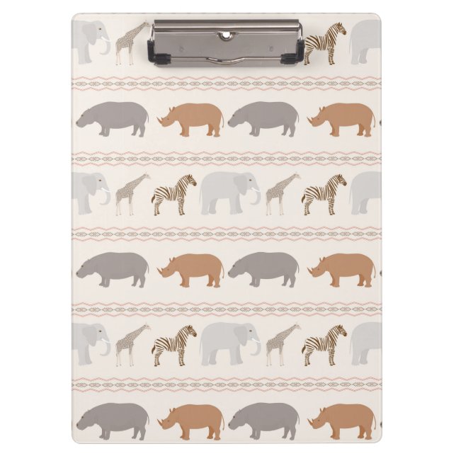 African animals pattern 1 clipboard (Front)