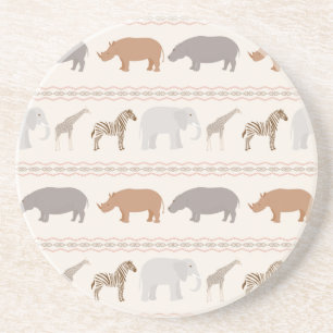 African animals pattern 1 coaster