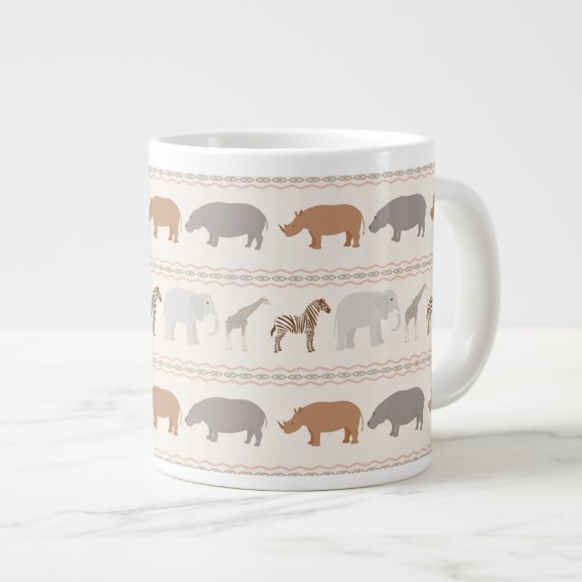 African animals pattern 1 large coffee mug (Front Right)
