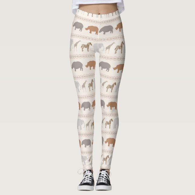 African animals pattern 1 leggings (Front)