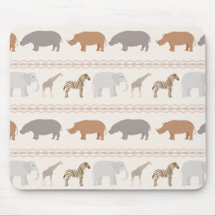 African animals pattern 1 mouse mat