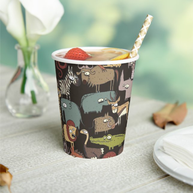 African Animals Pattern Paper Cups (Insitu)