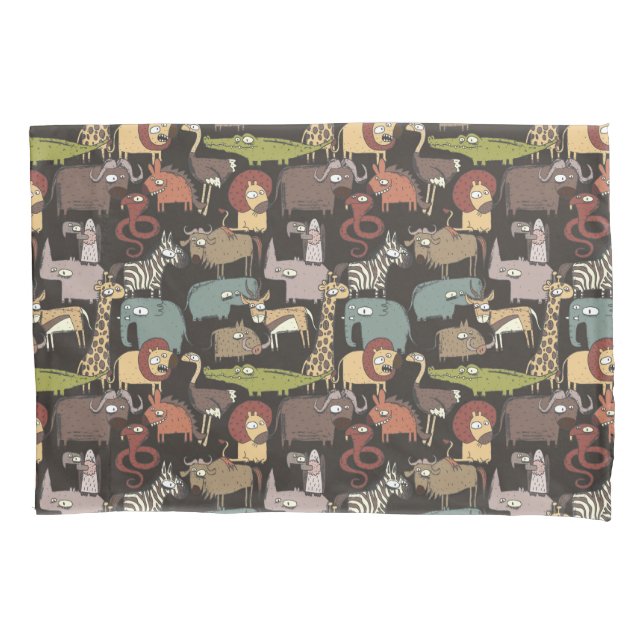 African Animals Pattern Pillowcase (Front-Left)