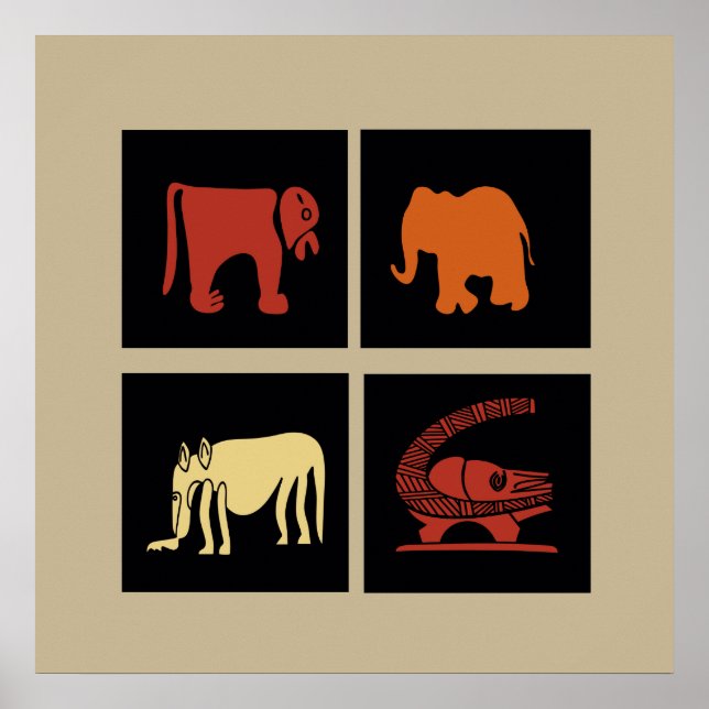 african animals pattern poster (Front)
