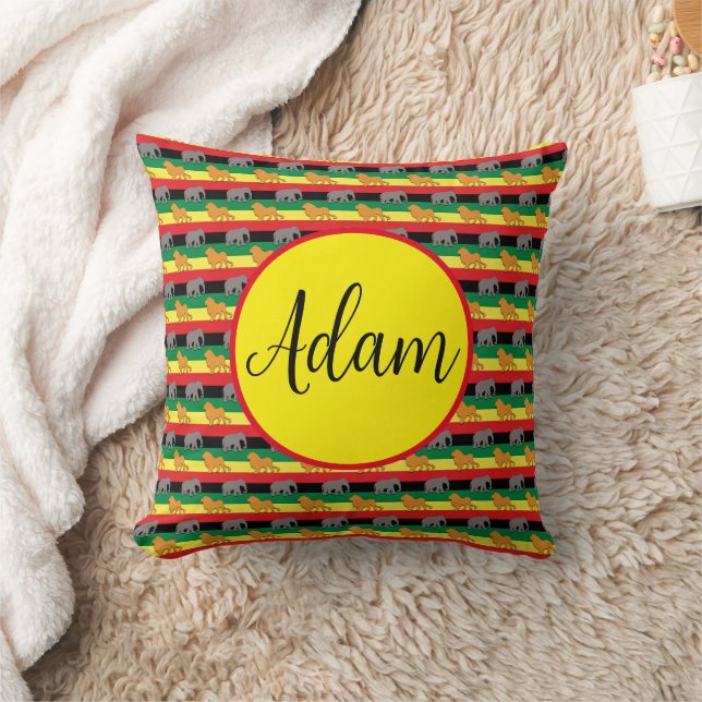 African Animals Personalised Throw pillow (Blanket)