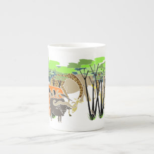 African Animals, the majestic safari  Bone China Mug