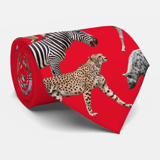 African Animals Tie (Rolled)