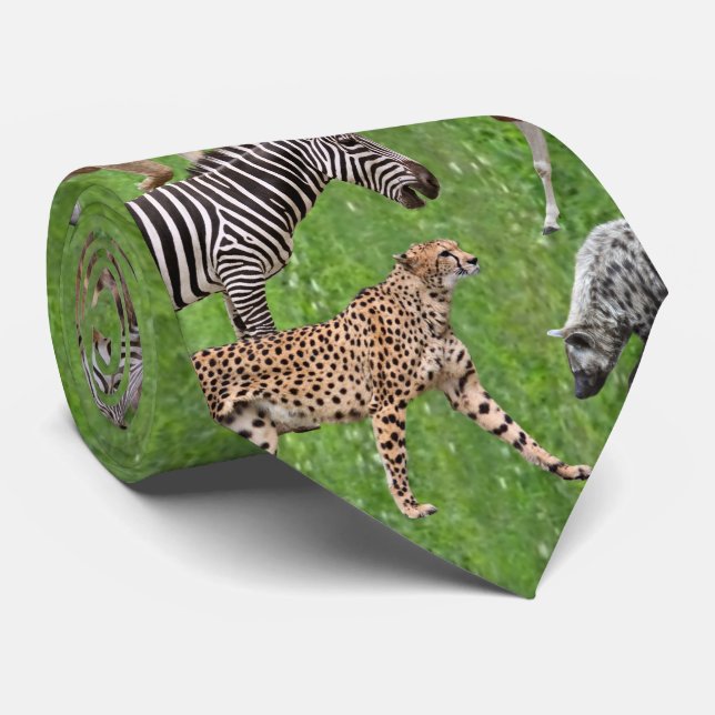 African Animals Tie (Rolled)