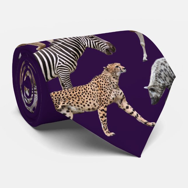 African Animals Tie (Rolled)
