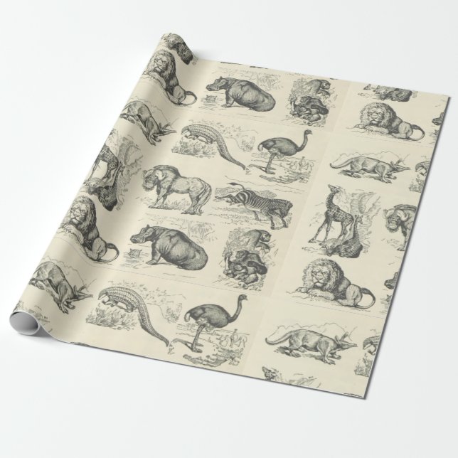 African Animals Wrapping Paper (Unrolled)