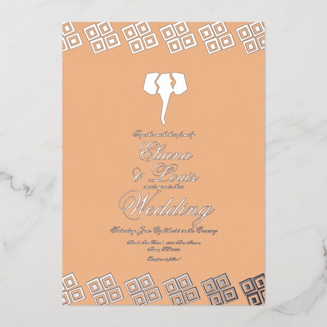 African Ankara Elephant Wedding Pressed    (Front)