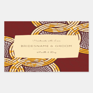 African Ankara Kitenge Gold Floral Gift Label
