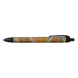 African Ankara Sky Blue Floral Pen