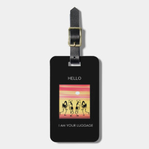 African Art Abstract Break Dance Luggage Tag