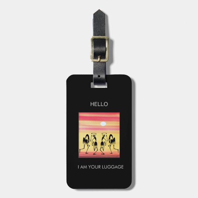 African Art Abstract Break Dance Luggage Tag (Front Vertical)