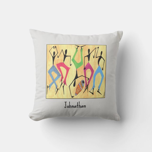 African Art, Acrobatic Dance Cushion (Front)