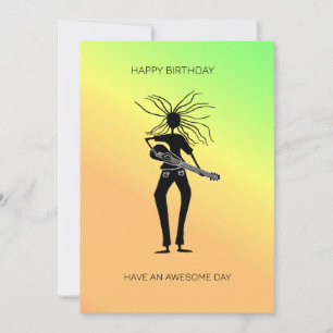 African Art, Awesome Guitar Player Birthday Card