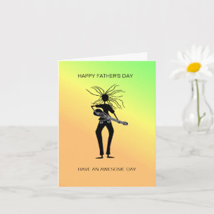 African Art, Awesome Guitar Player Father's Day Card
