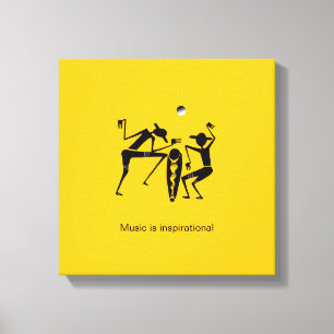 African Art Awesome Silhouette Dancers Canvas Print
