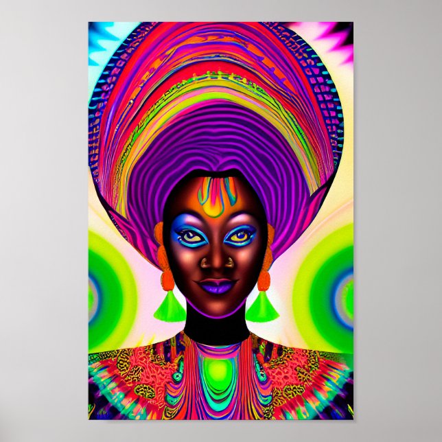 African Art Black Woman Art African American Art Poster (Front)