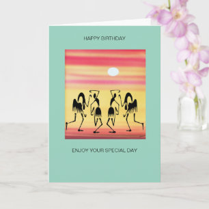 African Art, Break Dance Birthday Card