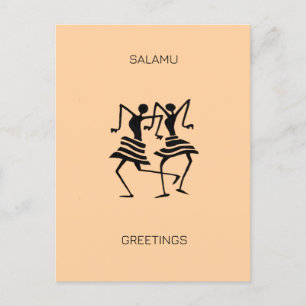 African Art Celebration Dance Holiday Postcard