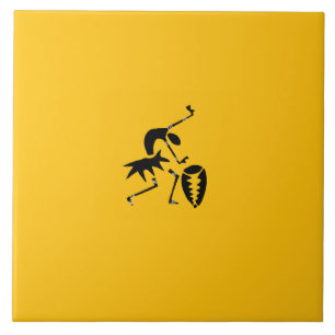 African Art, Colorful, Awesome Silhouette Dancer Tile