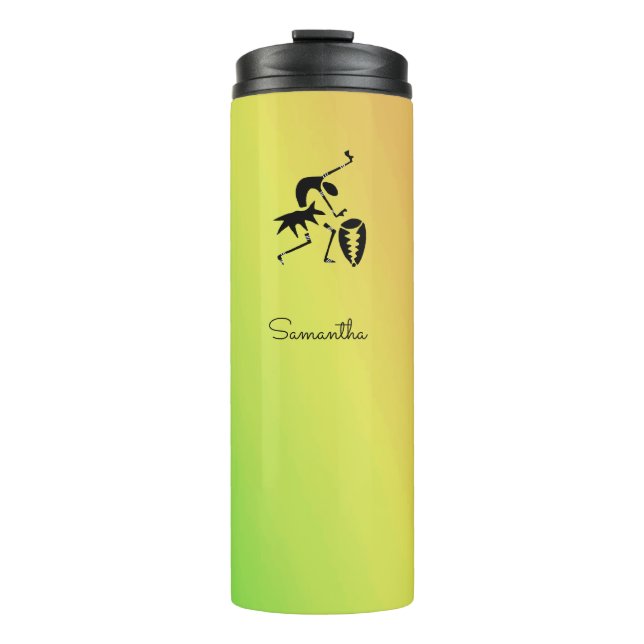 African Art, Colourful, Awesome Silhouette Dancer Thermal Tumbler (Front)