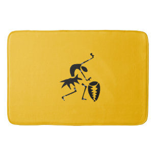 African Art, Colourful, Awesome Silhouette drummer Bath Mat