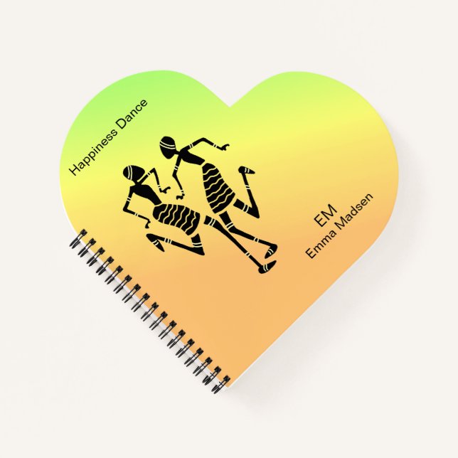 African Art, Colourful Happiness Dance  Notebook (Front)