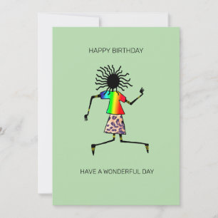 African Art, Cute and Awesome Dancer Birthday Card