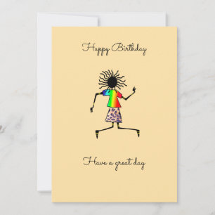 African Art, Cute and Awesome Dancer Birthday  Card
