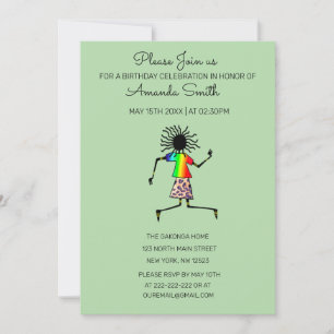 African Art, Cute and Awesome Dancer Birthday Invitation