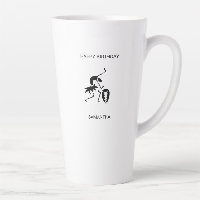 African art Cute silhouette dancer Latte Mug (Right)
