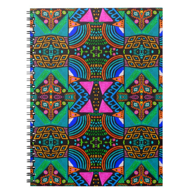 African art drawing. Seamless aztec pattern. Chero Notebook (Front)