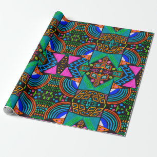 African art drawing. Seamless aztec pattern. Chero Wrapping Paper