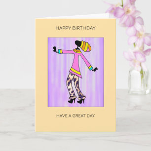 African Art Elegant and Trendy Girl Birthday Card