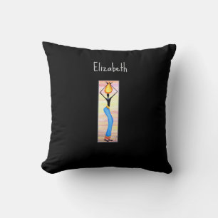 African Art, Elegant Woman, Coconut Oil Seller Cushion