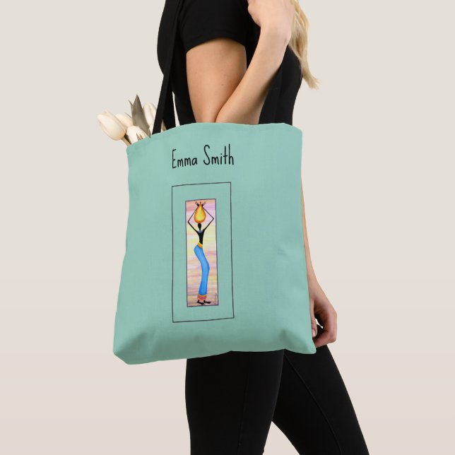 African Art, Elegant Woman, Coconut Oil Seller Tote Bag (Close Up)