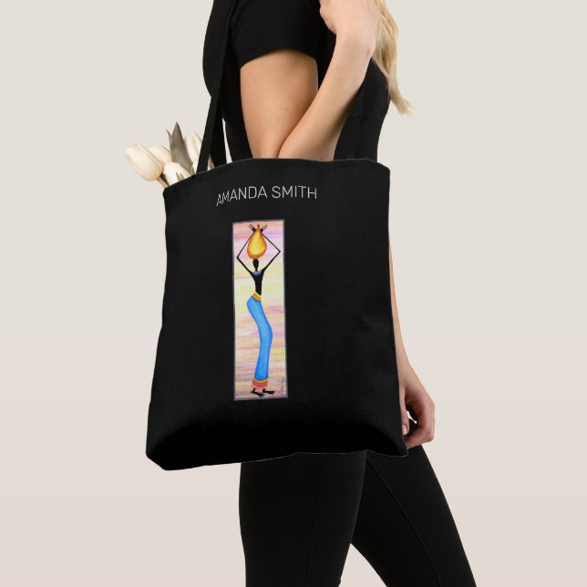 African Art, Elegant Woman, Coconut Oil Seller Tote Bag (Close Up)