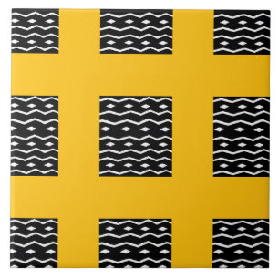 African art, Ethnic Pattern Orange Tile