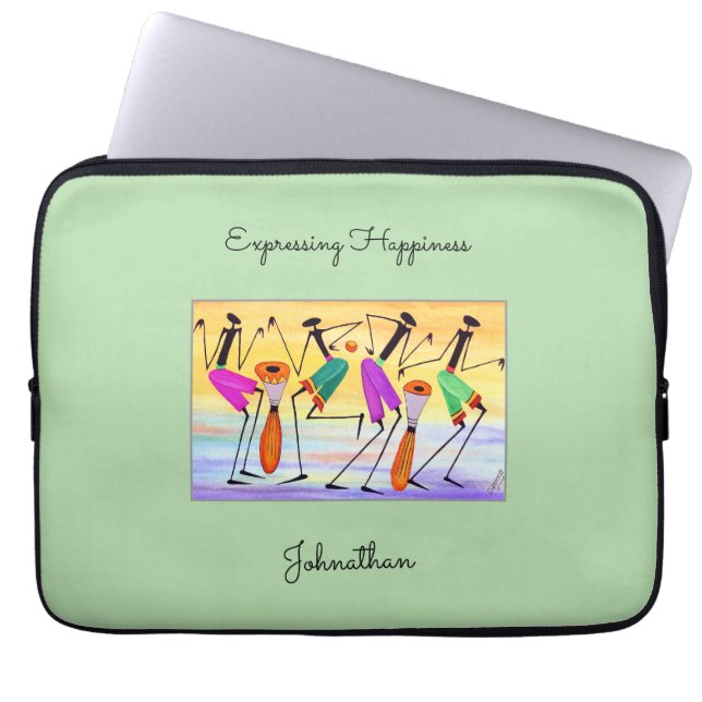 African Art, Expressing Happiness  Laptop Sleeve (Front)