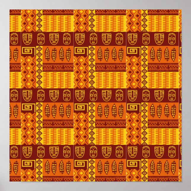 African Art Geometric Pattern Poster (Front)