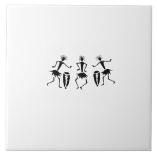 African Art, Inspirational Dancers Silhouette Tile