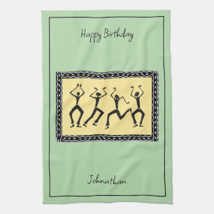 African Art, Let's Party Tea Towel