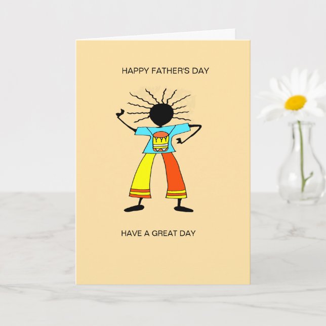 African art, Master Drummer Father's Day Card (Small Plant)