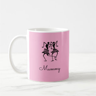 African Art, Silhouette Celebration Mummy Pink Coffee Mug