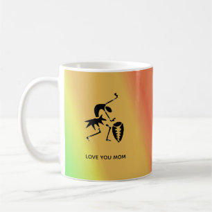 African Art, Silhouette Dancer Colourful Coffee Mug