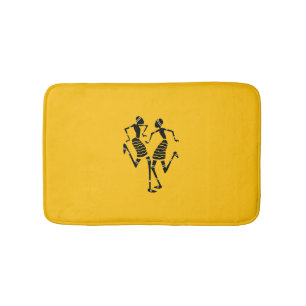 African Art Silhouette Dancers Bath Mat
